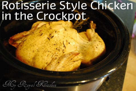 kitchen tip: rotisserie style chicken in the crockpot!