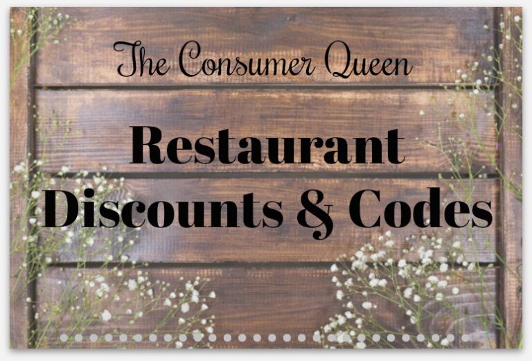 Restaurant Discounts and Codes 10/12