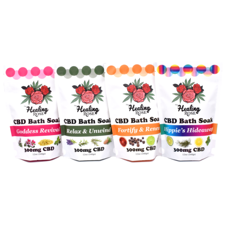 Image for The Healing Rose 4 Pack of Bath Soaks (1200mg CBD Total)