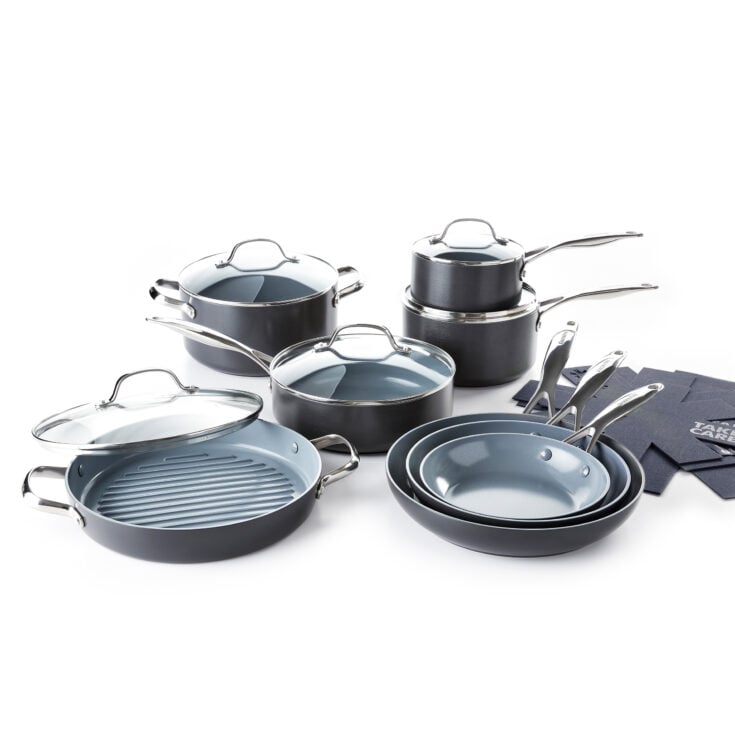 Image for Valencia Pro Ceramic Non-Stick 16-Piece Cookware Set
