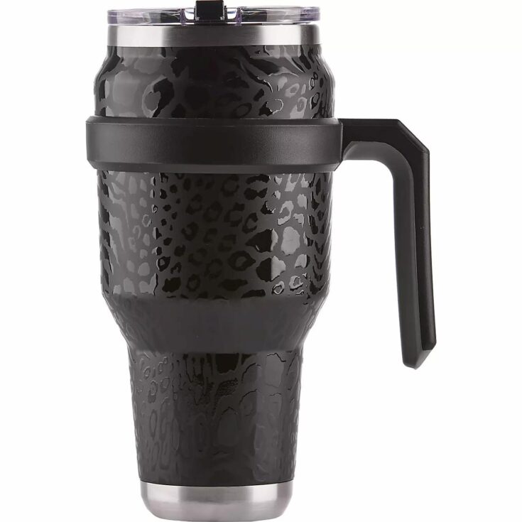 Image for Magellan Outdoors 40 oz Leopard Mash Throwback Tumbler with Lid and Handle