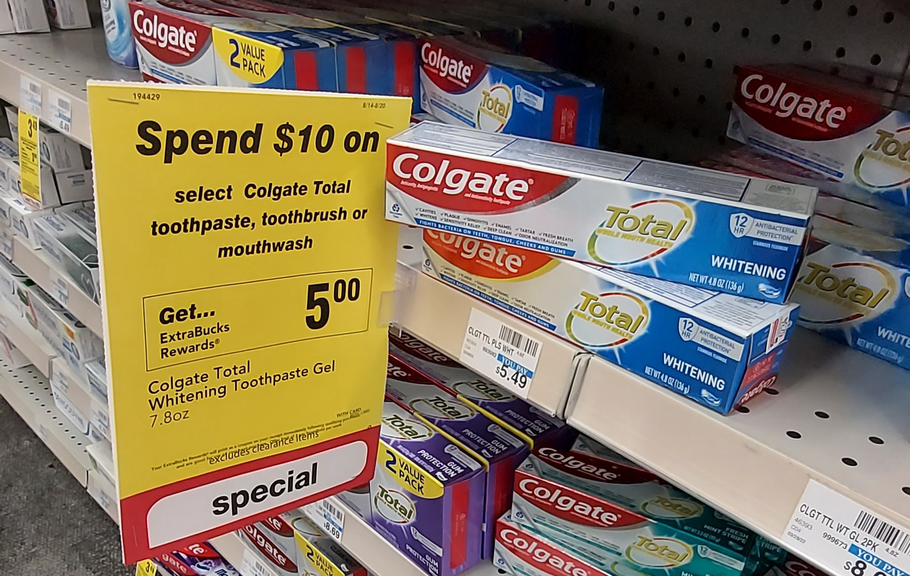 Consumer Toothpaste Colgate Toothbrush & Toothpaste 62¢ Each
