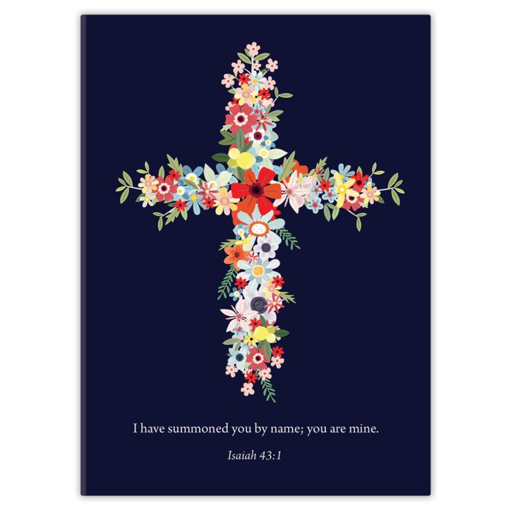 Image for Navy Floral Cross Personalized Journal