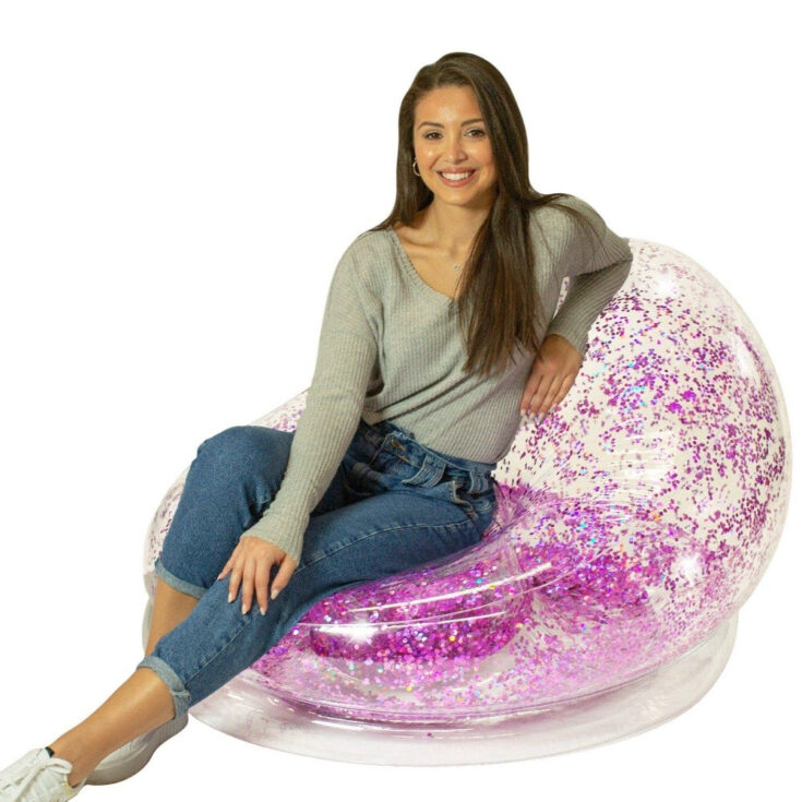 Image for AIr Candy Inflatable Pink Glitter Chair