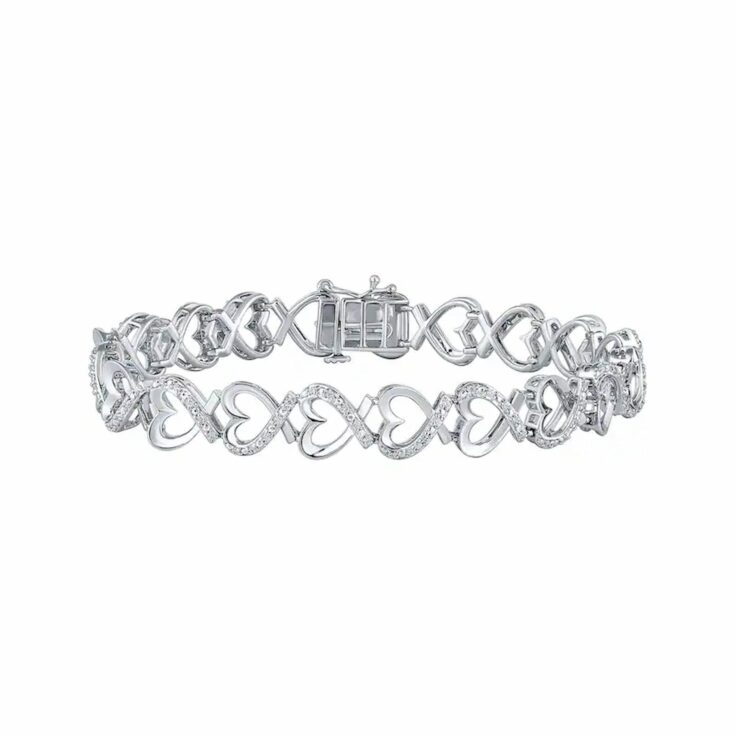 Image for Diamond Heart Link Bracelet - Kay Jewelers