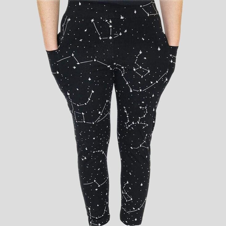 Image for (Pre-order) Constellations Glow-in-the-Dark Adults Cotton Leggings with Pockets - Svaha