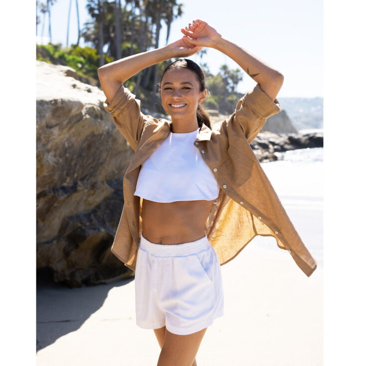 Image for Cali 1850 Relaxed Fit Linen Button-Down Shirts - Camel