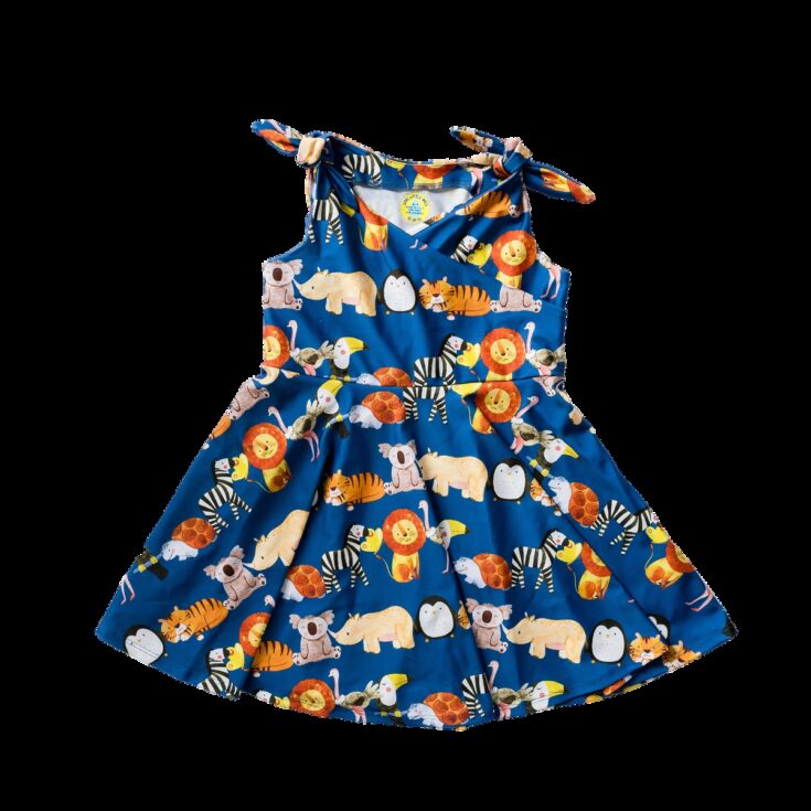 Image for Cool Little Ones Animals Dress - 100% Recycled Materials (Size: 2T)