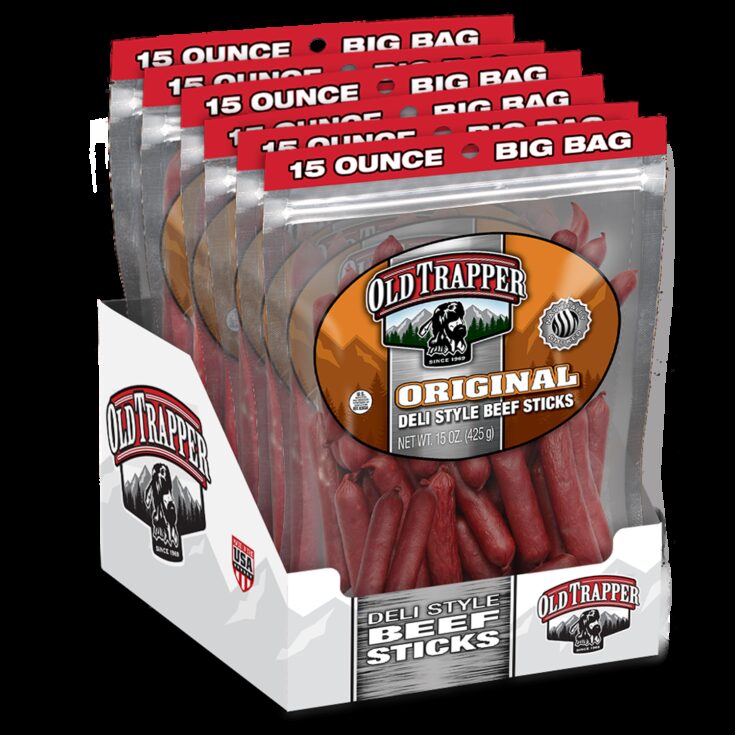 Image for Old Trapper Case of 6 Packages - Original Deli Style Beef Sticks