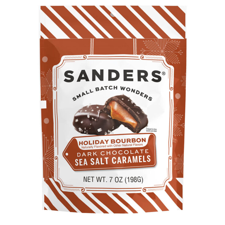Image for Dark Chocolate Sea Salt Holiday Bourbon Caramel--Sanders Candy
