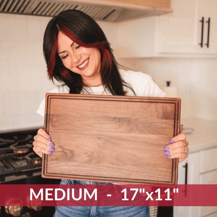 Image for Medium Walnut Wood Cutting Board Made in USA by Virginia Boys Kitchens