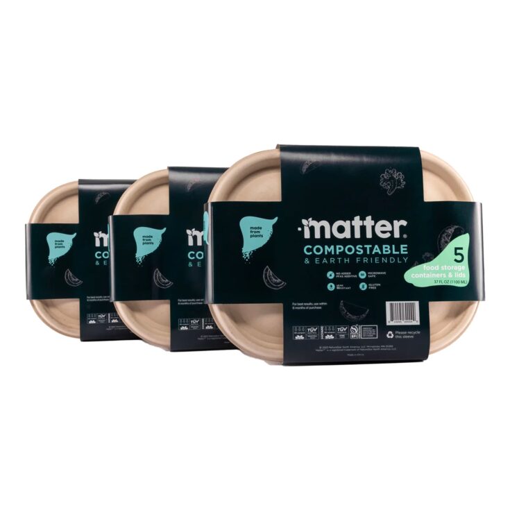 Image for Matter Compostable Food Storage 37oz Containers with Lids - 3 Pack