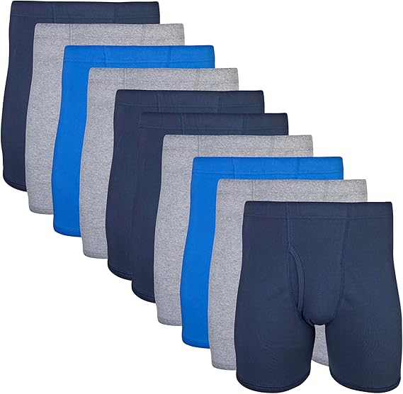 Gildan Men's Underwear Covered Waistband Boxer Briefs, Multipack