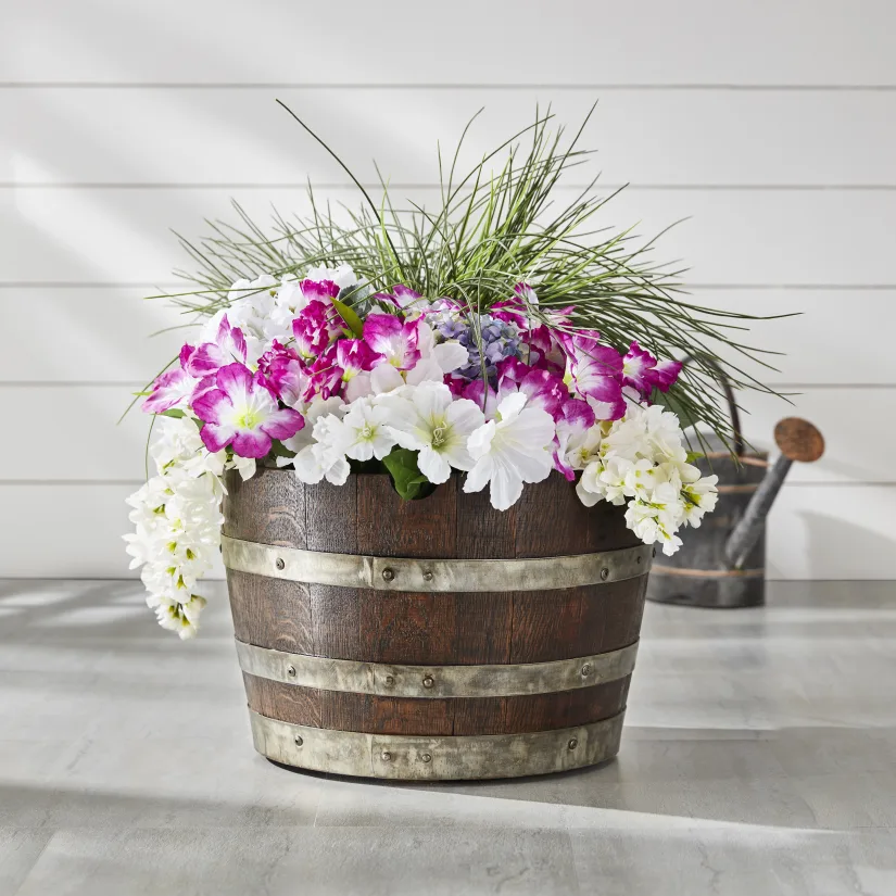 Hot Picks Wine Enthusiast Whiskey Barrel Planter