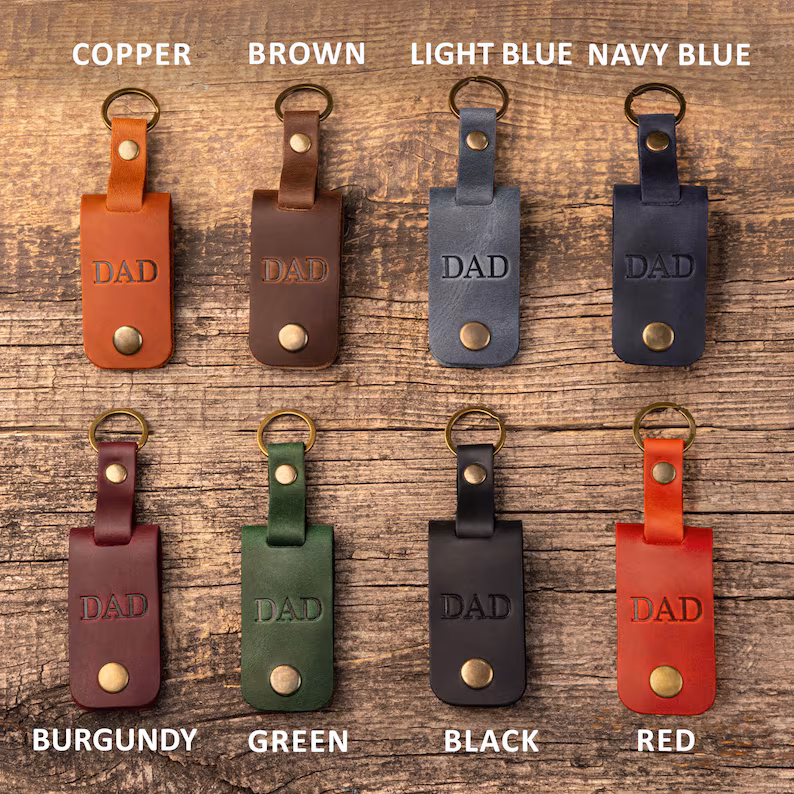 personalized leather keychain