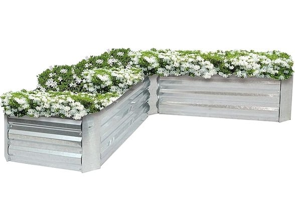 L-shaped raised garden bed