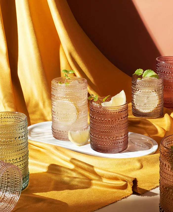 Hobnail drinking glasses set