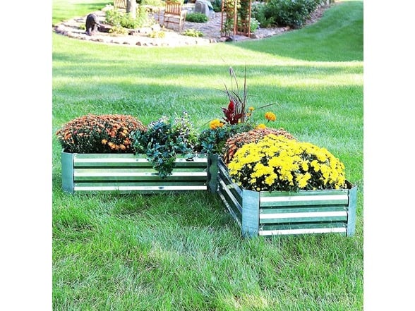 L-shaped raised garden bed