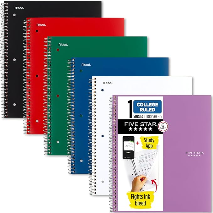 Five Star Spiral Notebook + Study App