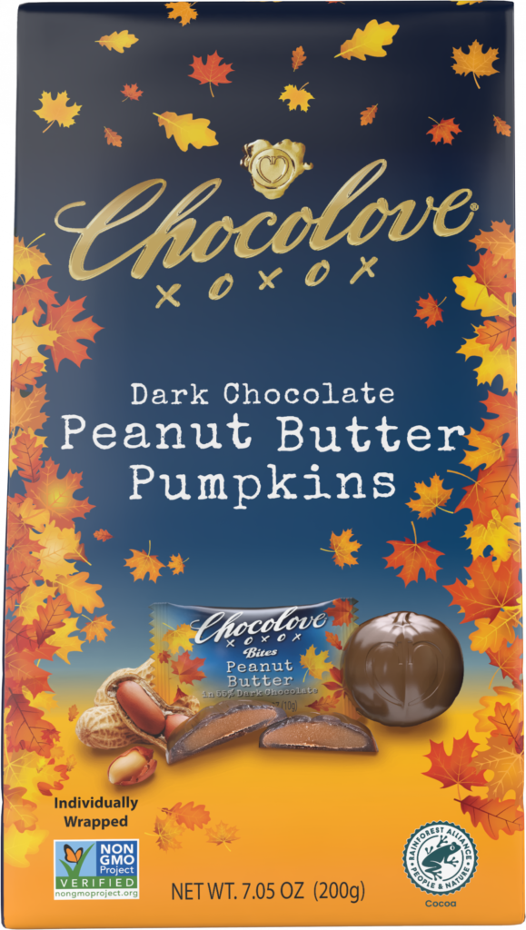 Peanut Butter in Dark Chocolate Fall Bites Chocolove