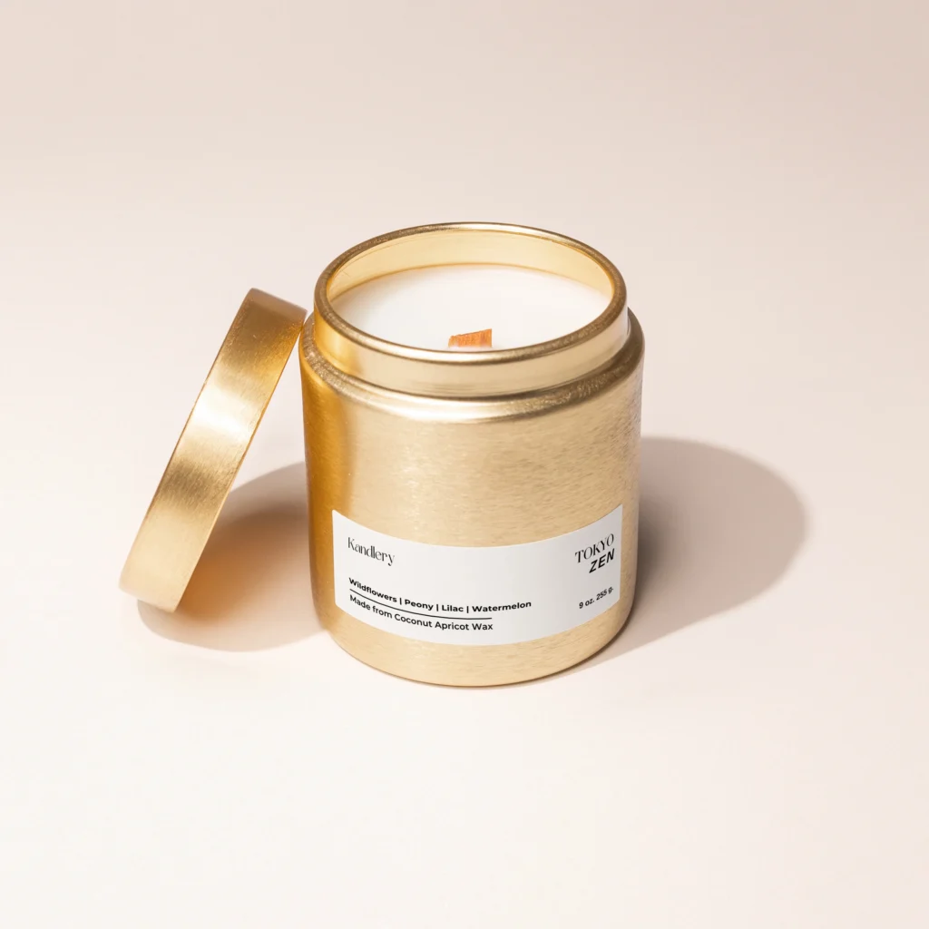 Kandlery Tokyo Zen | Gold Candle Tin Holiday Gifts