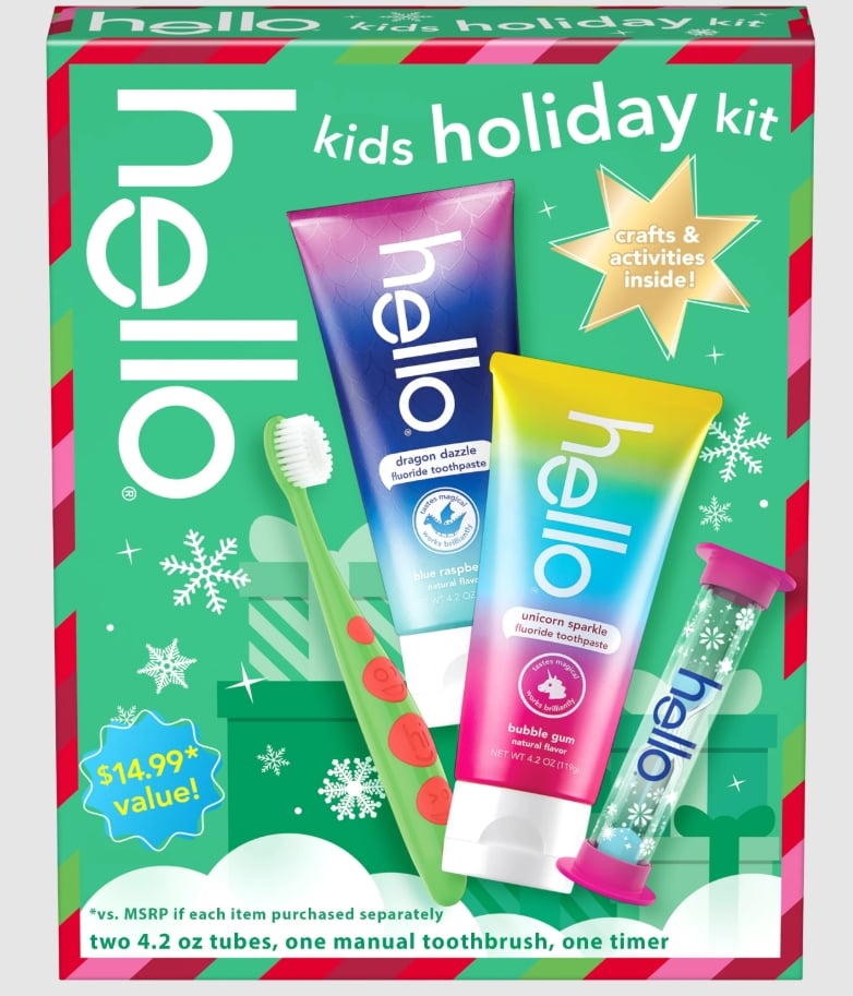 hello Kids Toothbrush and Kids Toothpaste Holiday Gift Set
