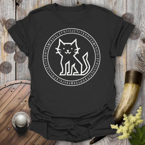 Viking Creatures Rune Circle cat shirt