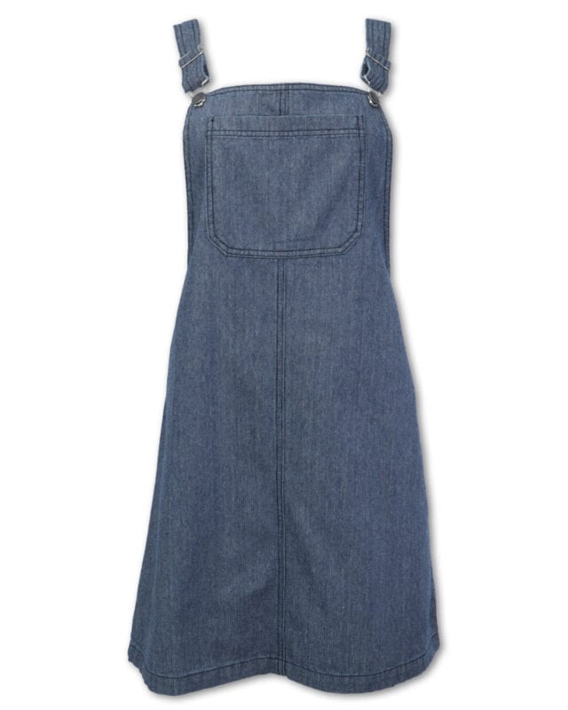  Purnell Pinstripe Denim Overall Dress
