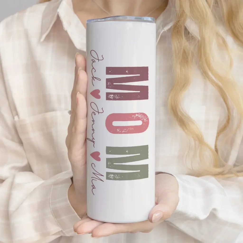 Mom Tumbler Personalized With Kids Names Valentine’s Day Gift Idea