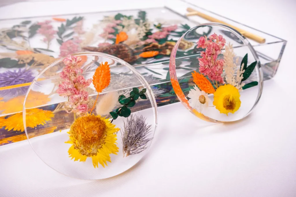 WCFlowerPreservation Resin Coaster Pressed Flowers