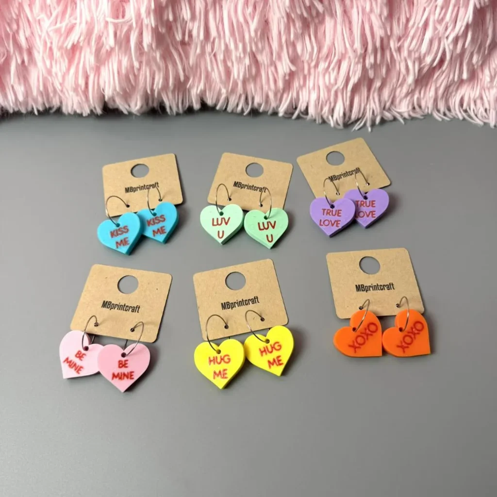 MBprintcraftDesigns Conversation Heart Earring  Valentine’s Day Gift Idea