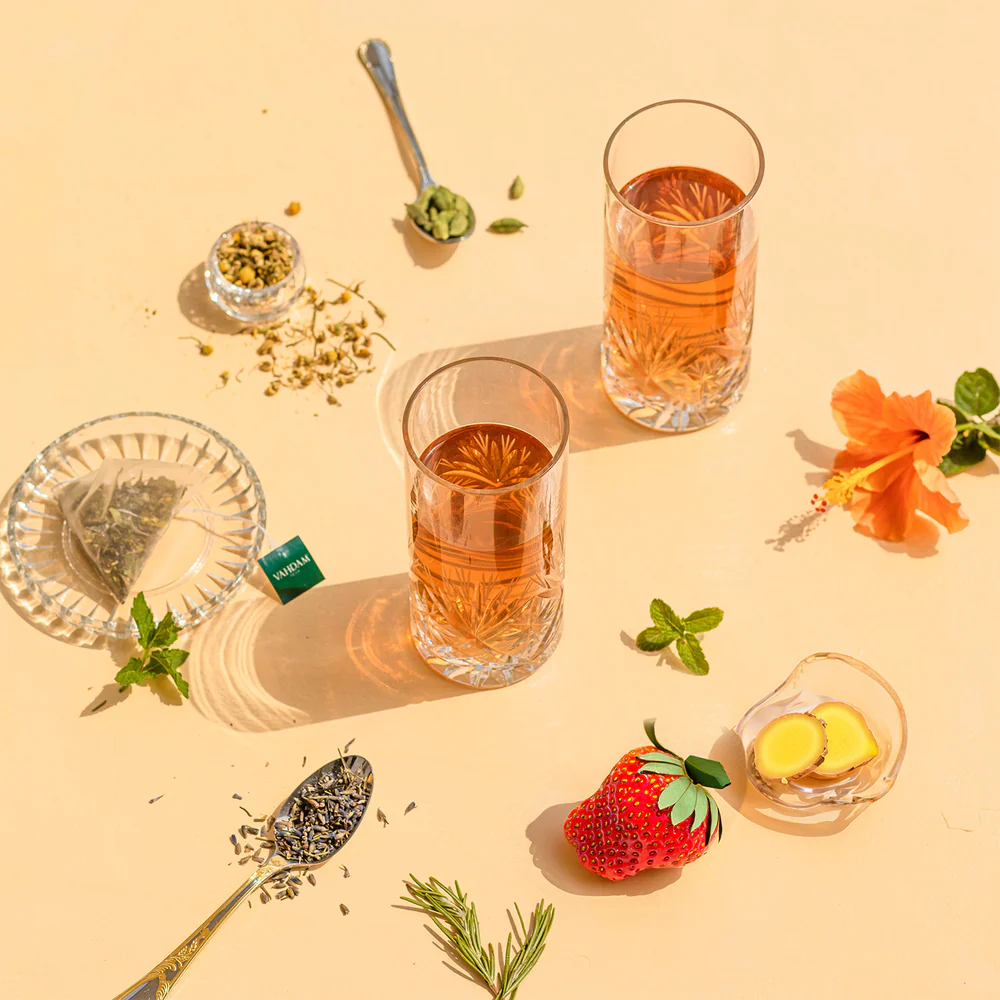 Vahdam Turmeric Moringa Herbal Tea Tisane, 100 Count