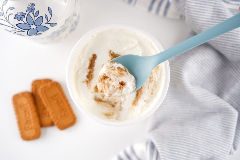 Spoon in Single Chobani Yogurt  for Individual Viral Japanese Cheesecake