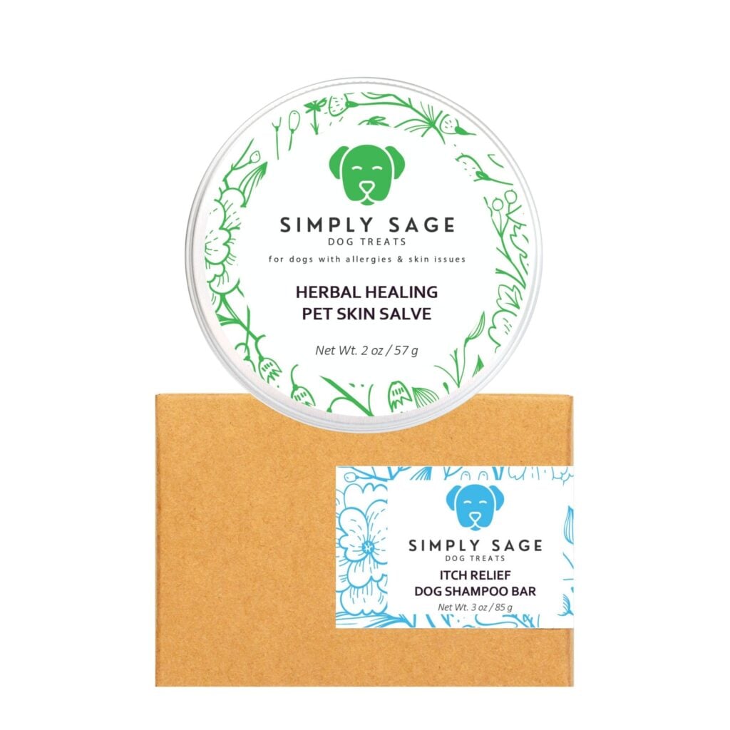 spring refresh gift Simply Sage dog treats-Herbal Healing Pet Skin Salve Itch Relief and Shampoo Bar