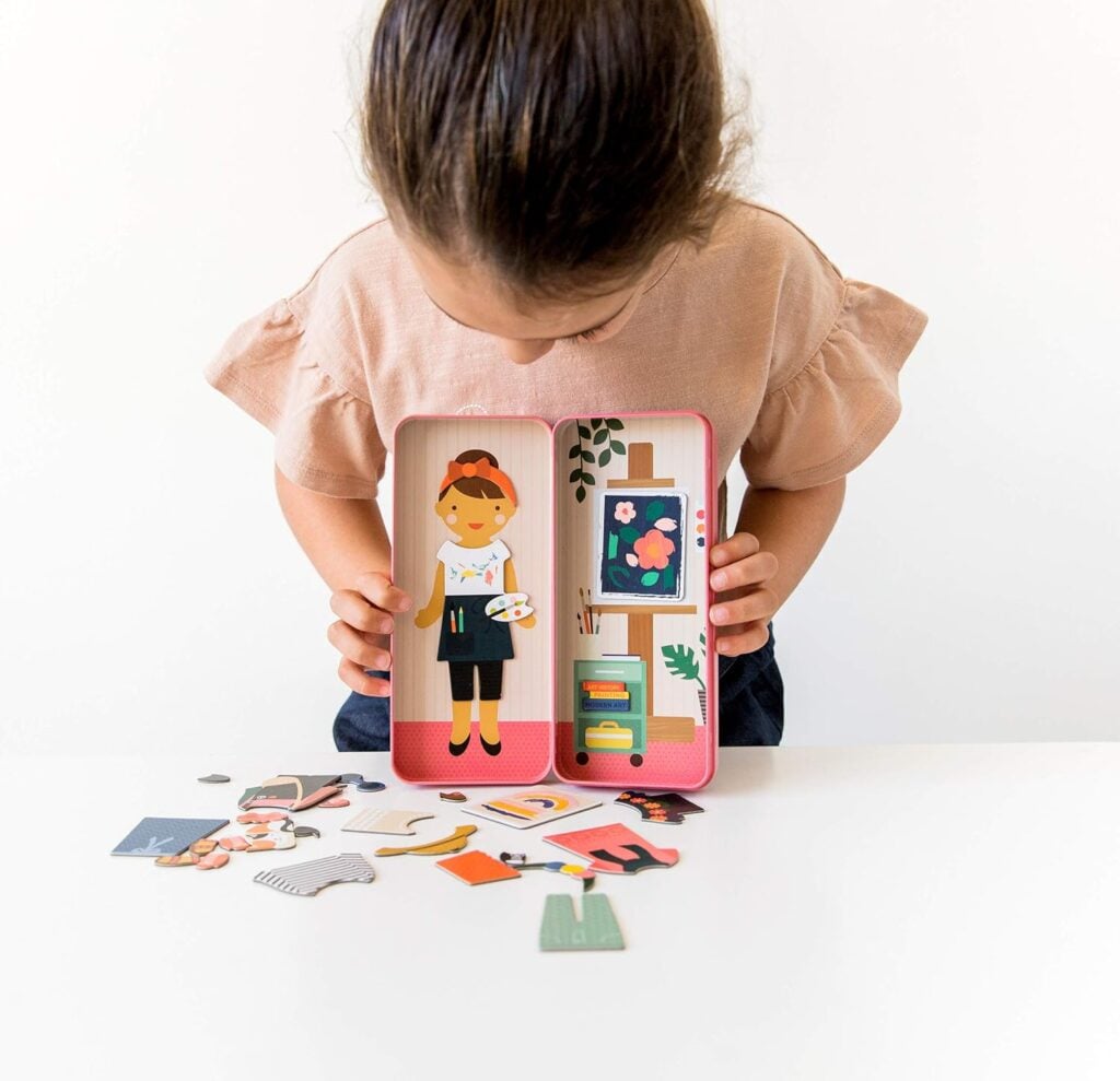 Petit Collage Shine Bright Studio Dress Up Game - Magnetic Board with Mix & Match Pieces in the spring refresh gift guide