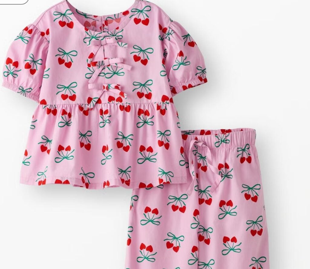 Hanna Andersson Poplin top and wide leg Girls outfits in the spring refresh gift guide