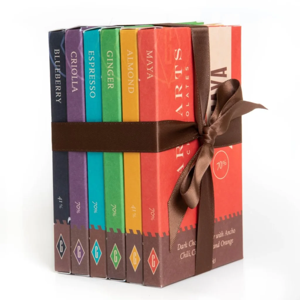 Celebrate him with the Gearharts Fine Chocolates- Six-Pack of Handmade Chocolate Bars