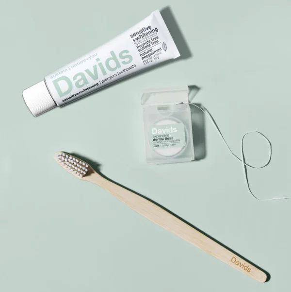 David's Hydroxi™ Travel Bundle / nano hydroxyapatite toothpaste, floss + toothbrush