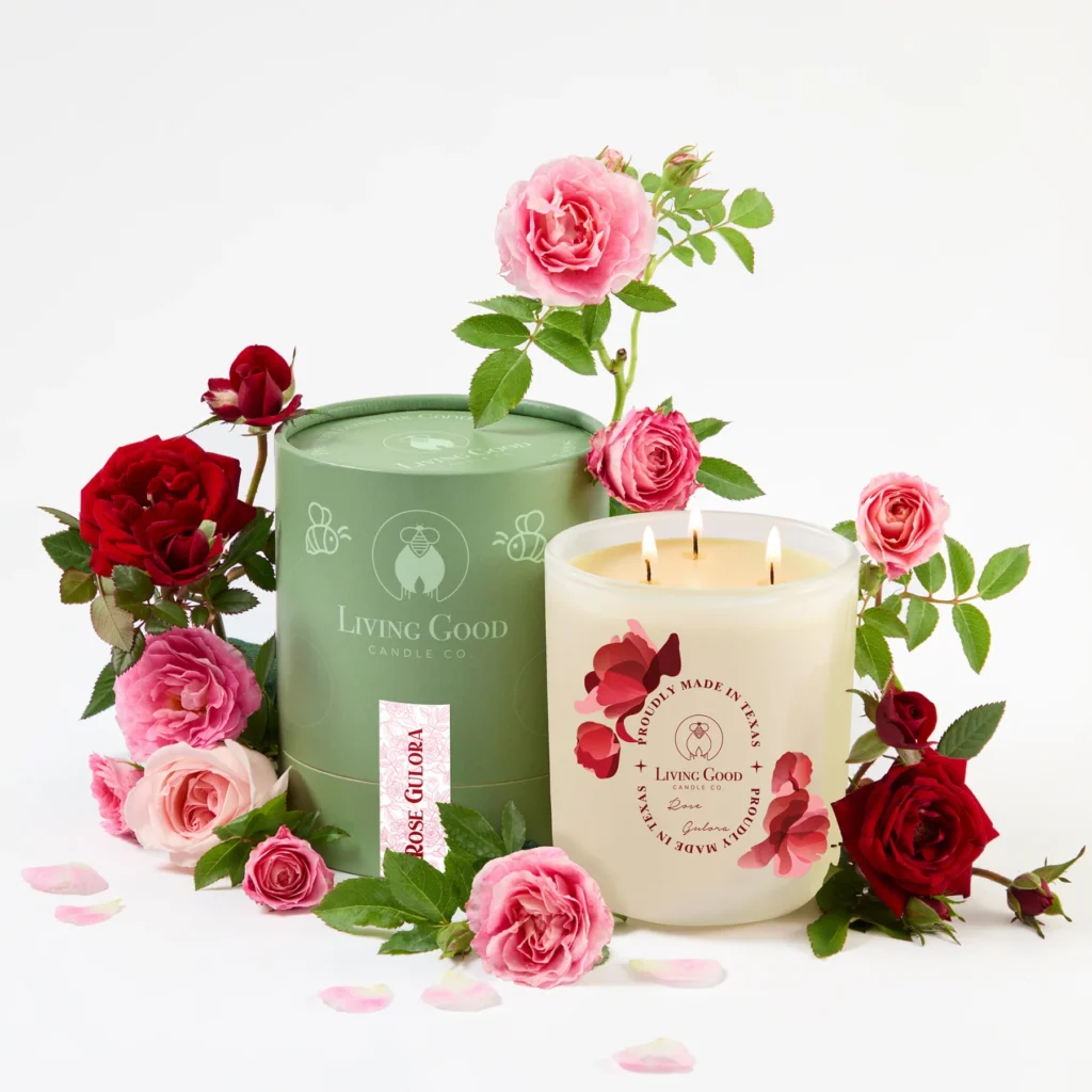 Living Good Candle Co.- Rose Gulora Candle