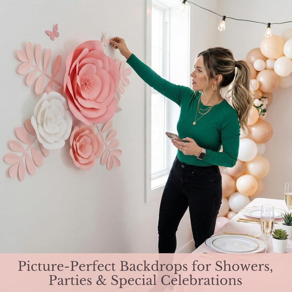 Rainbows & Lilies 15pc Large Paper Flowers Decorations