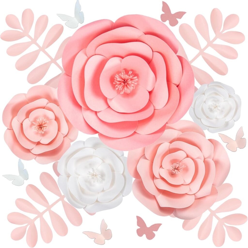 Rainbows & Lilies 15pc Large Paper Flowers Decorations