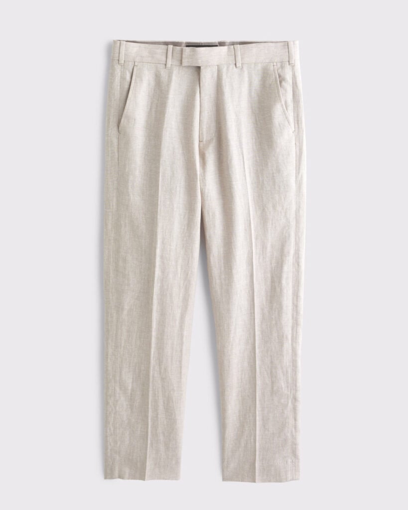 Celebrate him with the Abercrombie & Fitch- Collins Athletic Fit Slim 100% Linen Suit Pant