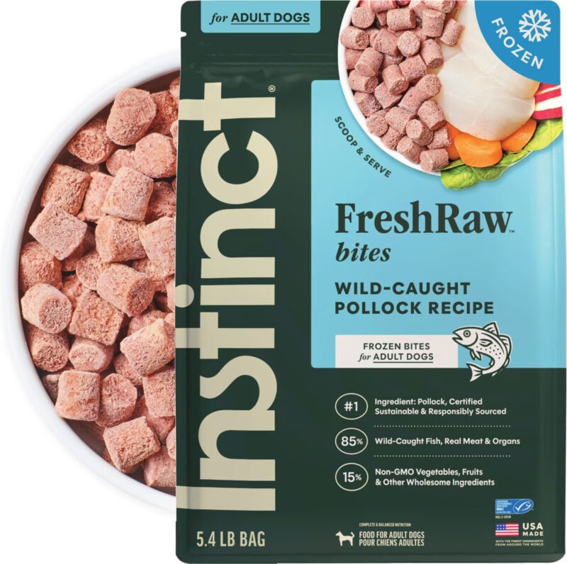 Instinct Frozen Raw Bites Grain-Free Wild-Caught Alaskan Pollock Recipe Dog Food  at Petco