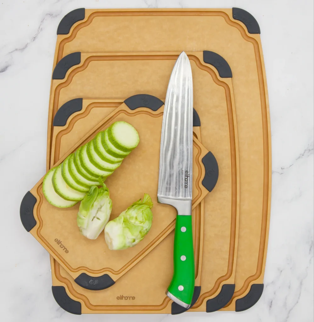 Celebrate him with the Elihome Color-Coded cutting board set
