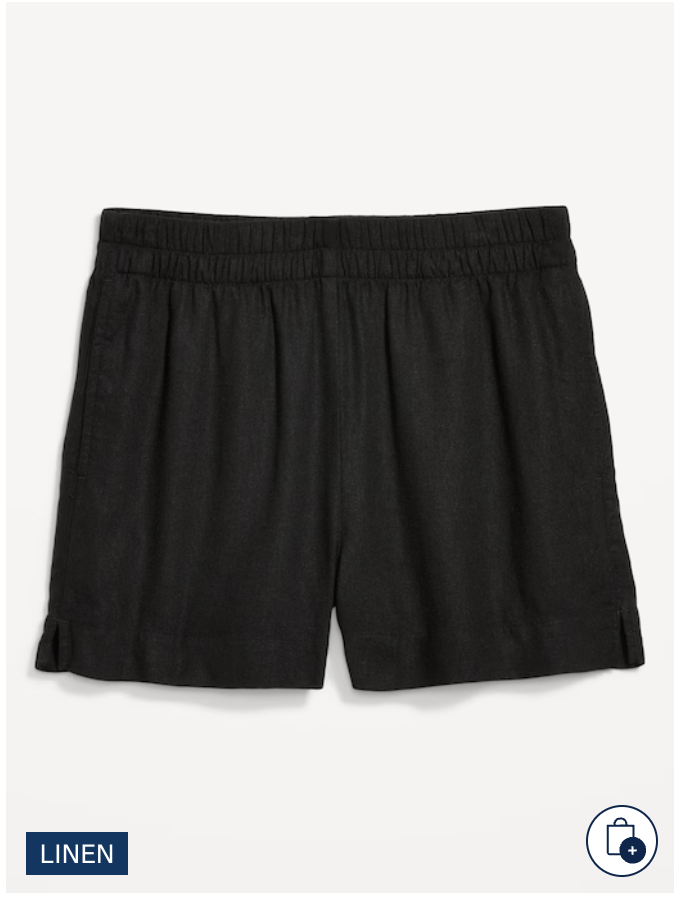 High-Waisted Beach Linen Pull-On Shorts -Old Navy 50% off