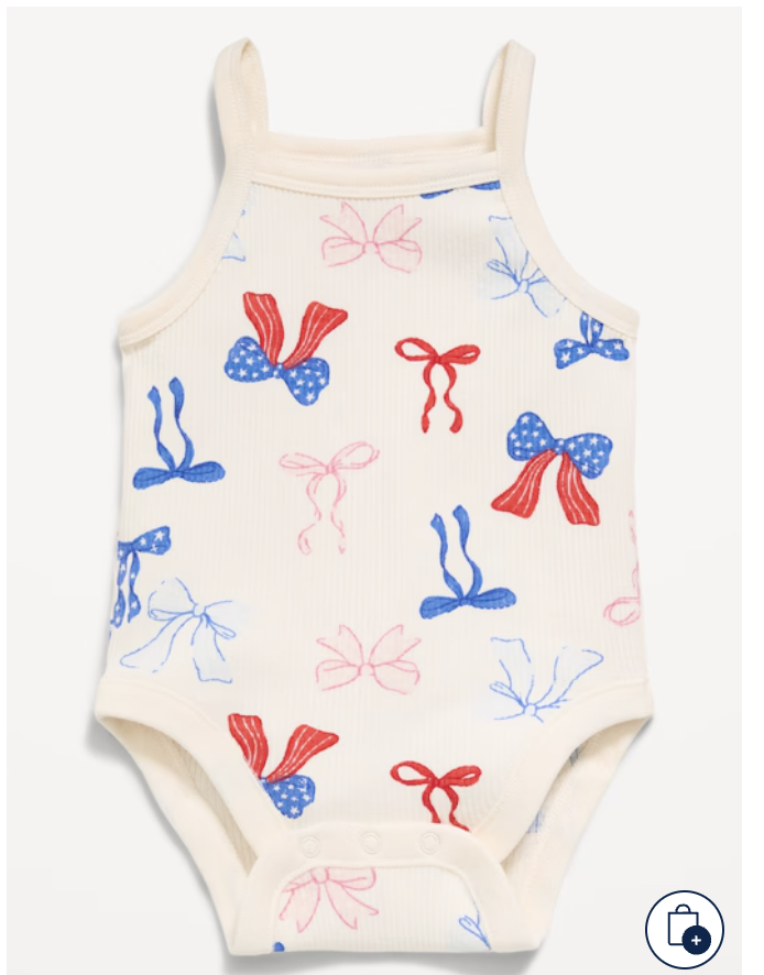 Printed Ribbed Cami Bodysuit for Baby