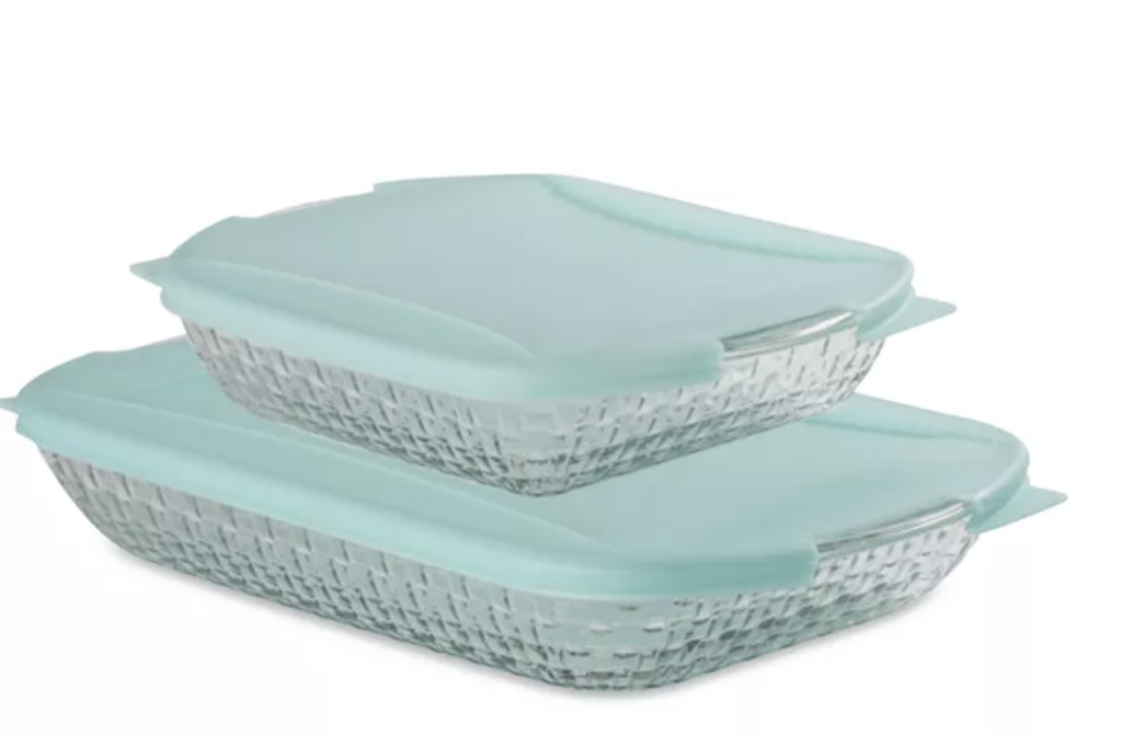 Anchor Hocking Basketweave Embossed 4-Piece Bakeware Bundle