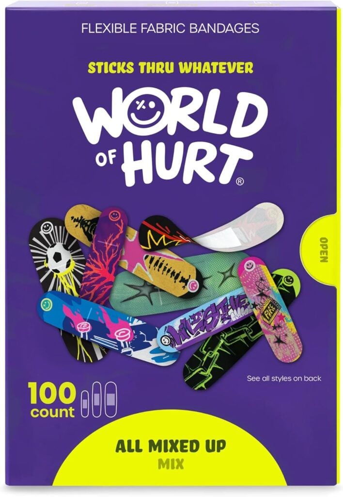 World of Hurt- All Mixed Up 100-Count Bandage Variety Box