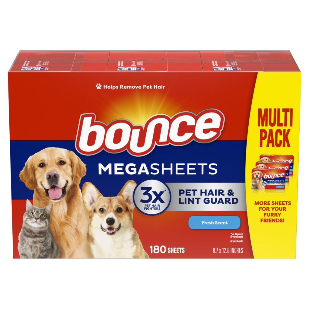 Bounce Pet Hair and Lint Guard Mega Dryer Sheets