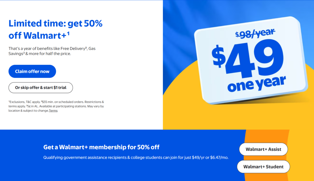 Walmart+ Membership Deal